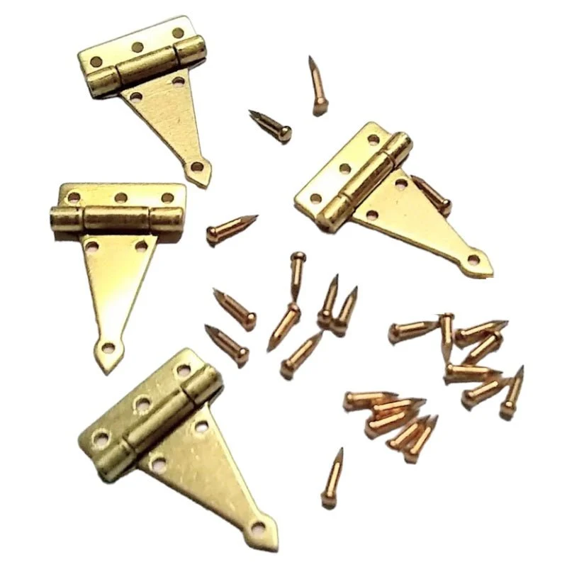 Solid Brass Miniature Strap Hinges (Pkg. 4)