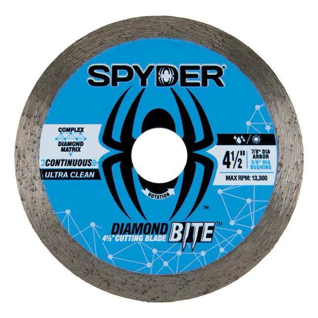 Spyder Diamond Bite 4-1/2- Wet/Dry Continuous Rim Diamond Saw Blade