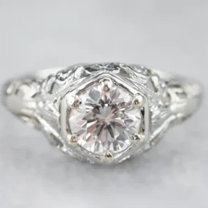 Stunning Art Deco Diamond Solitaire Engagement Ring