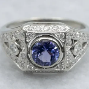 Stunning Diamond Encrusted Tanzanite and White Verguld Ring