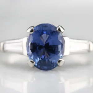 Veerring Platinum Ceylon Sapphire and Diamond Ring
