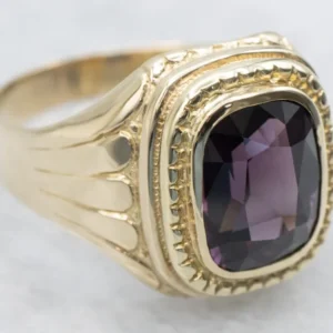 Vintage 1940s Men's Spinel Solitaire Ring