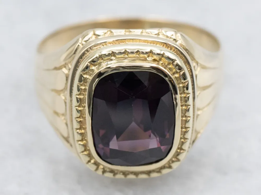 Vintage 1940s Men's Spinel Solitaire Ring