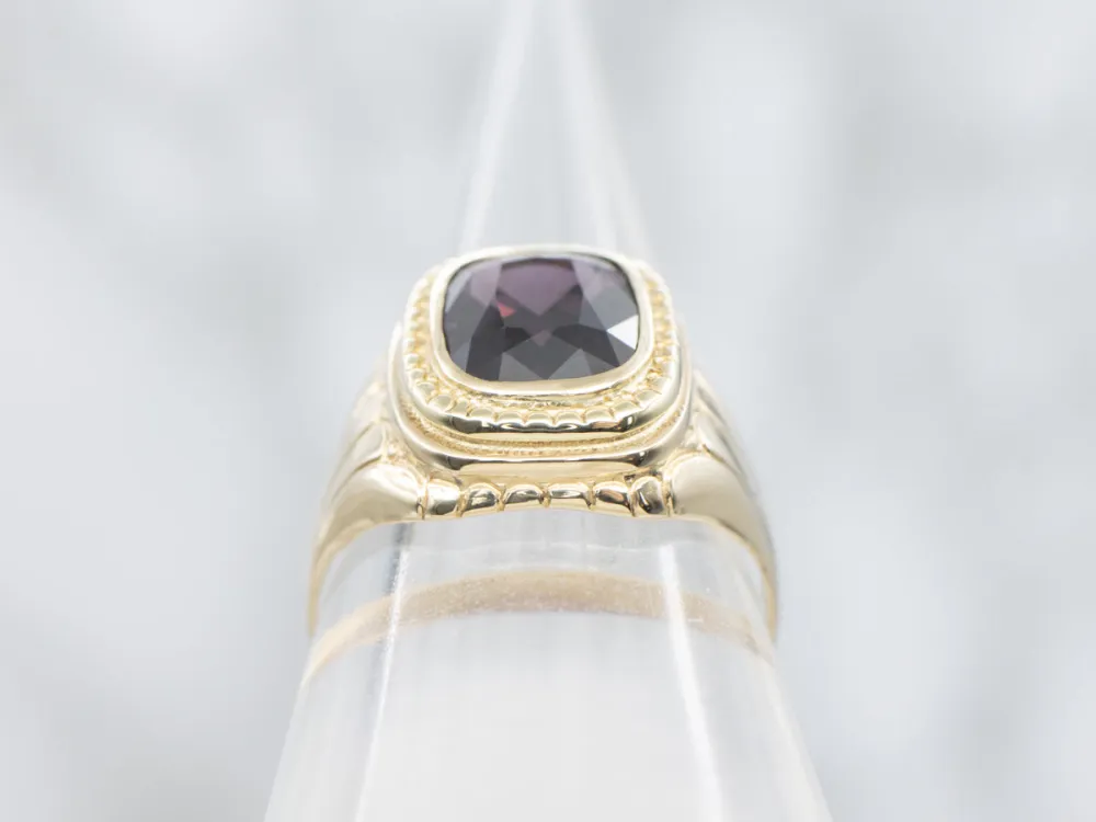 Vintage 1940s Men's Spinel Solitaire Ring