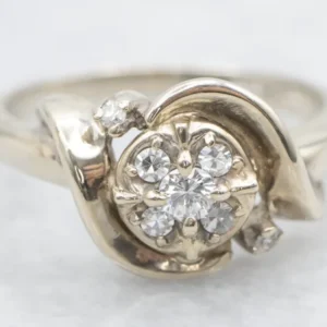 Vintage 1950s Diamond Bypass Ring