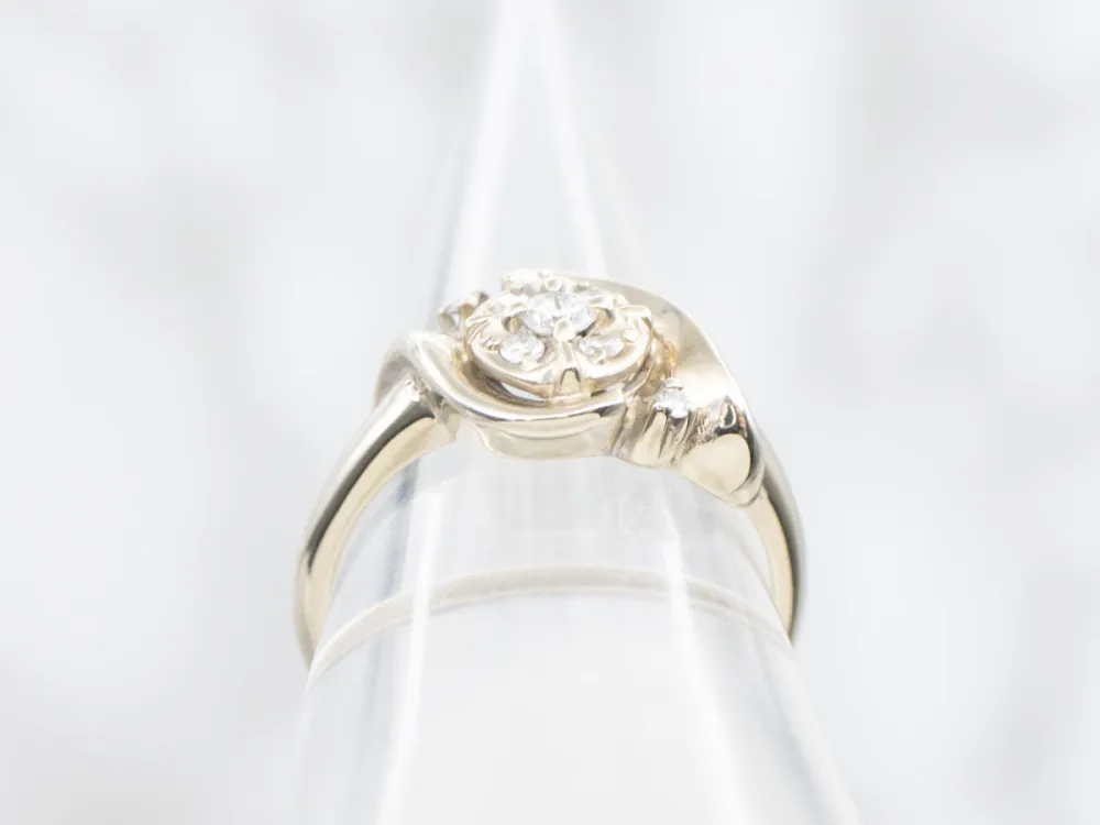 Vintage 1950s Diamond Bypass Ring