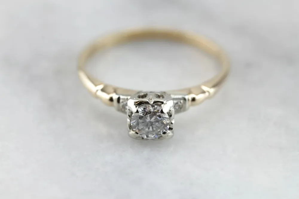 Vintage Diamond Engagement Accent Diamonds