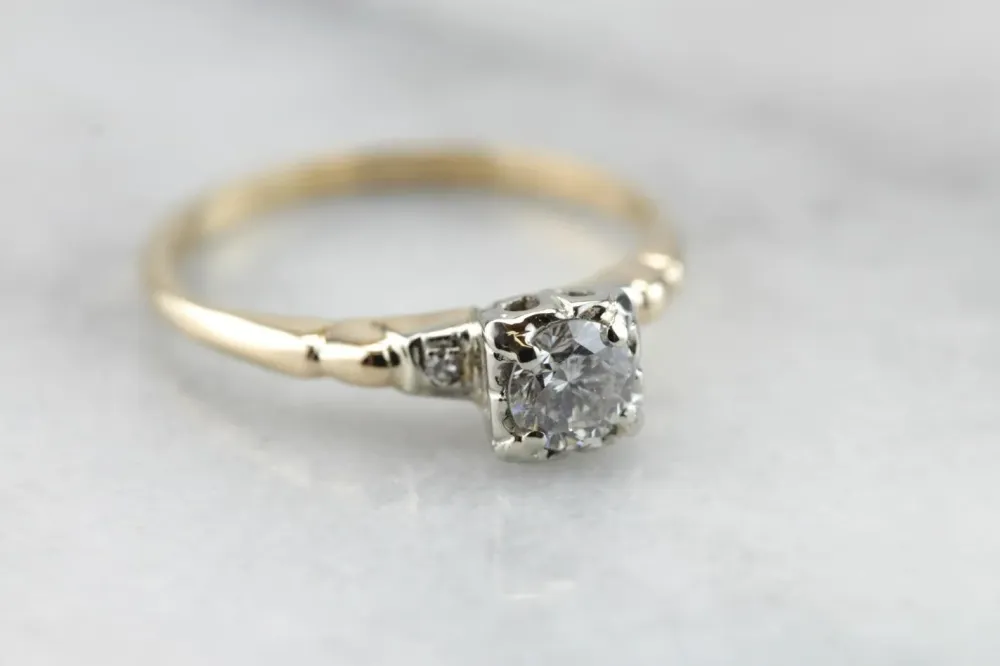 Vintage Diamond Engagement Accent Diamonds