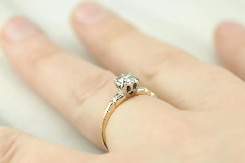 Vintage Diamond Engagement Accent Diamonds