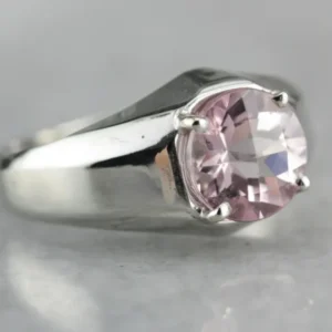 Vintage Pink Tourmaline White Gold Ring