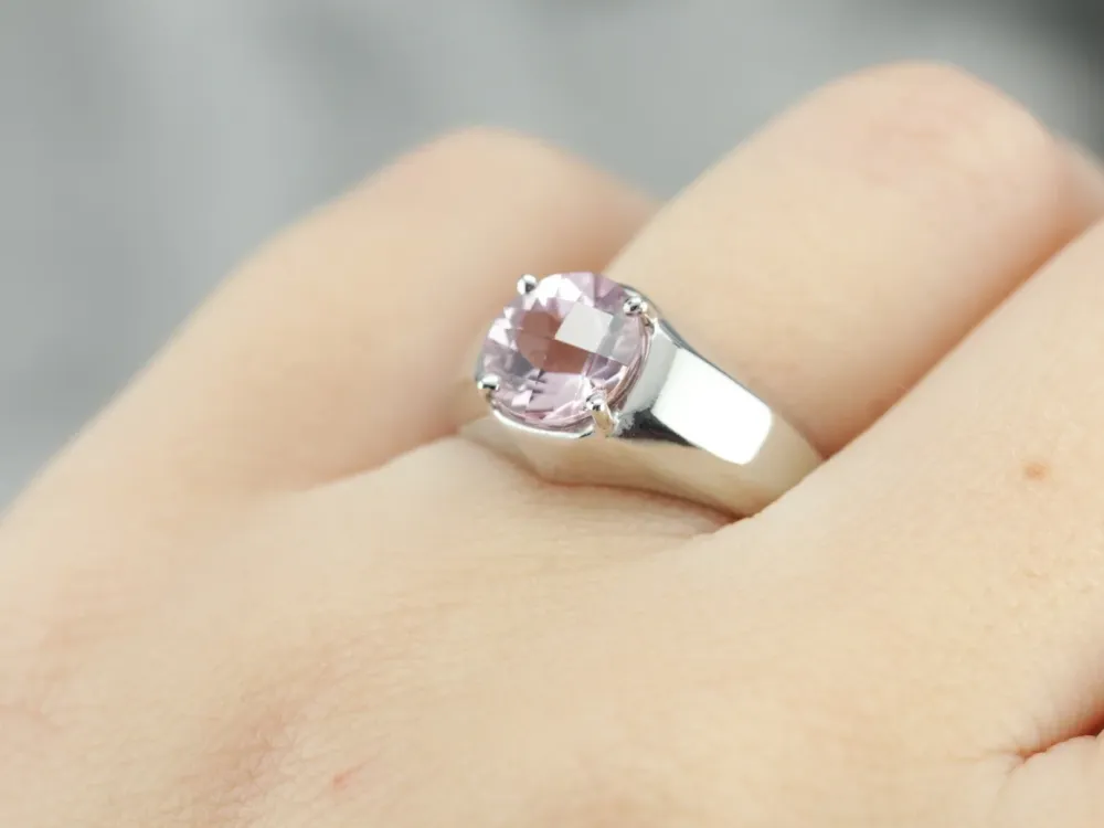 Vintage Pink Tourmaline White Gold Ring