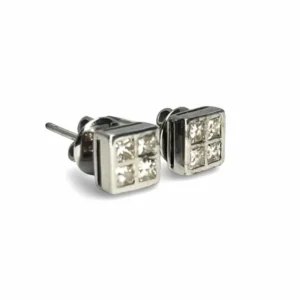 White gold and diamond stud earrings 0.80 ct