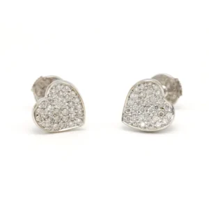White gold earrings set diamonds