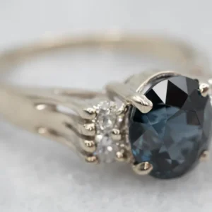 White Gold Spinel and Diamond Ring