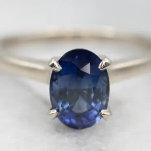 White Goud Sapphire Engagement Ring