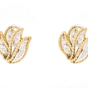 White and pink gold earrings diamonds