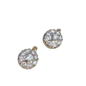 Yellow and white gouden diamond earrings