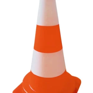 Ivana verkeerskegel - VINYL oranje / wit - 75 cm hoog
