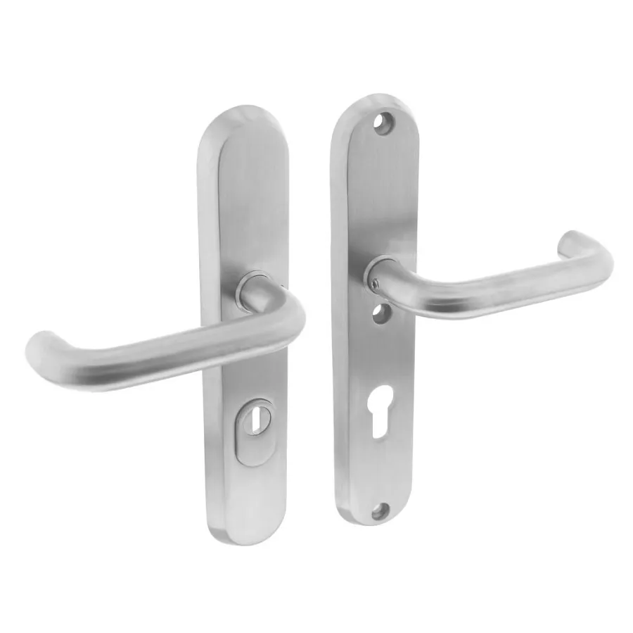 Roestvrij A2 Kwaliteit Intersteel veiligheidsbeslag kruk/kruk - SKG*** met kerntrekbeveiliging - PC 72 - deurdikte 38/58mm...