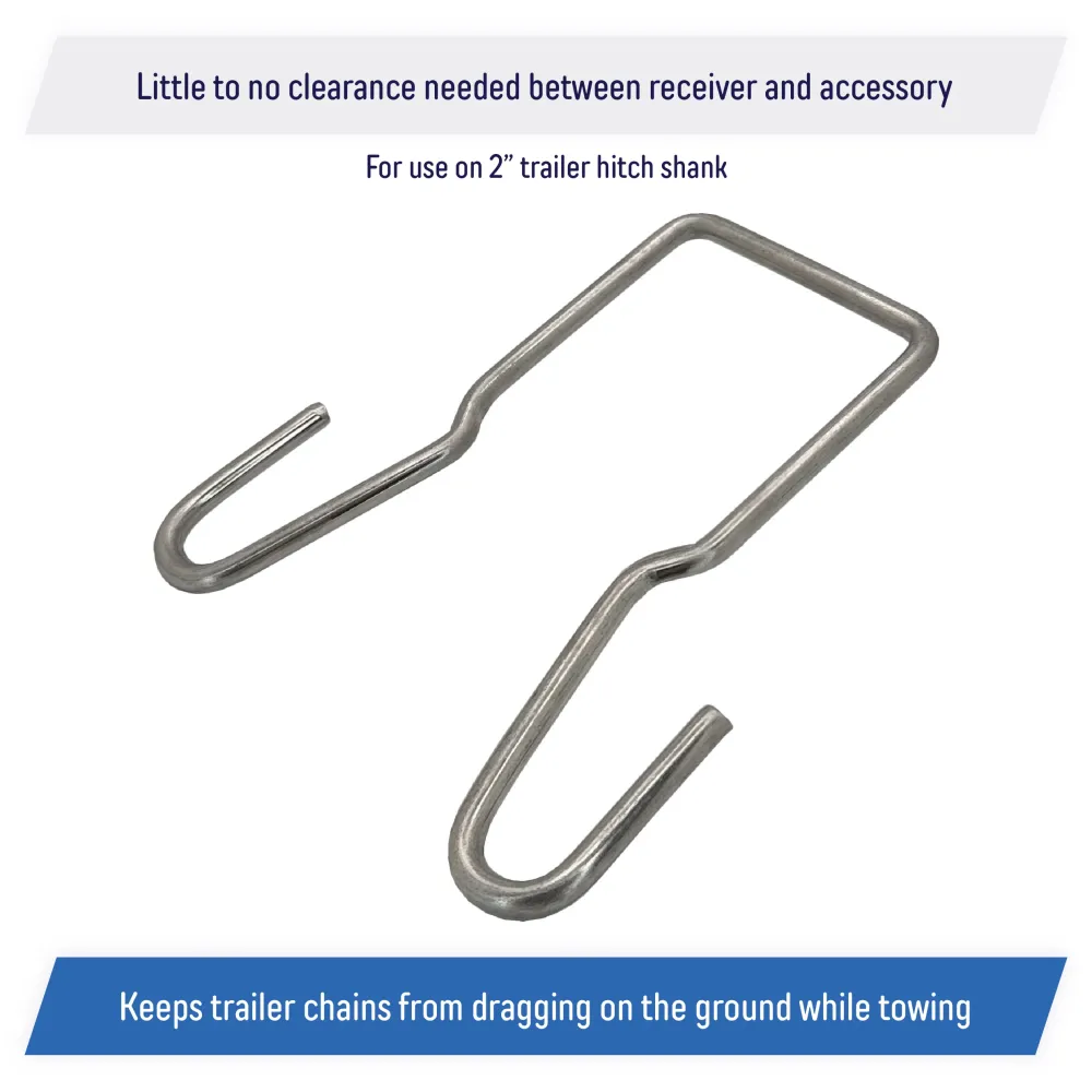 Safety Chain Holder Bracket 2-inch Trailer Hitch Shank - Clip-On Rvs Hanger Hook