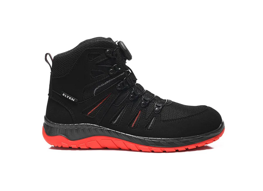 Elten werkschoenen - MADDOX BOA® - ESD S3 - zwart-rood - maat 39 - hoog