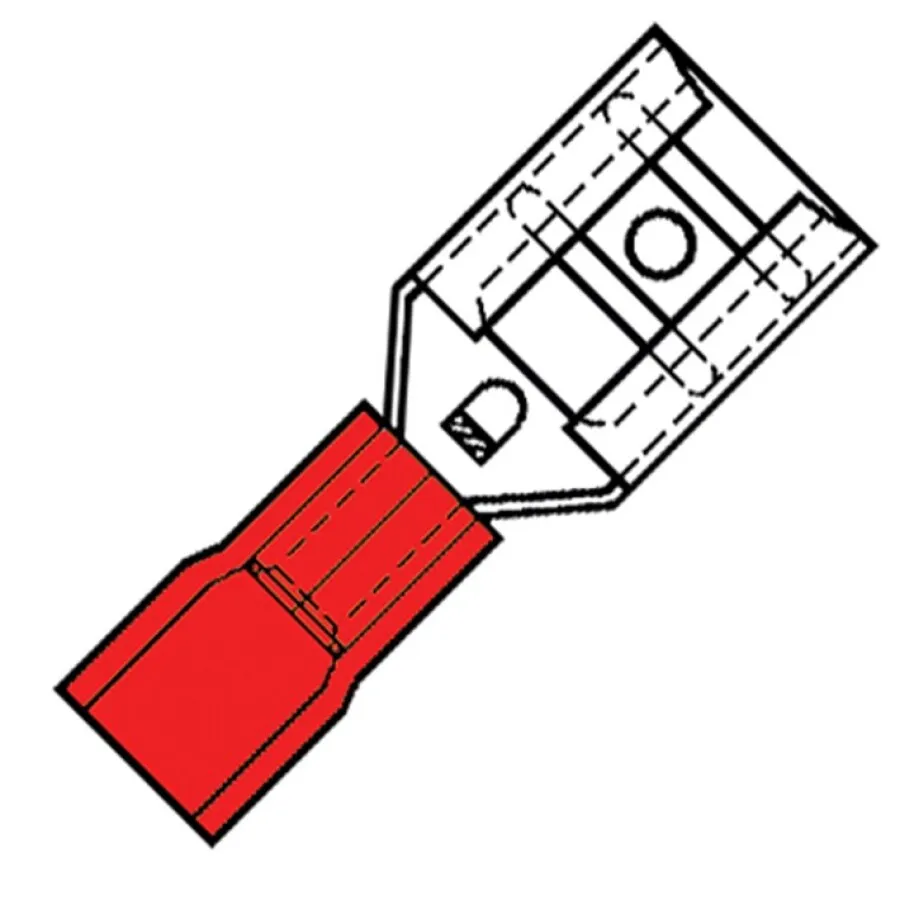Klemko gedeeltelijk geisoleerde vlakstekerhuls - SP 1507 FL - 19 - 0.34-1.66 mm² - easy entry - rood