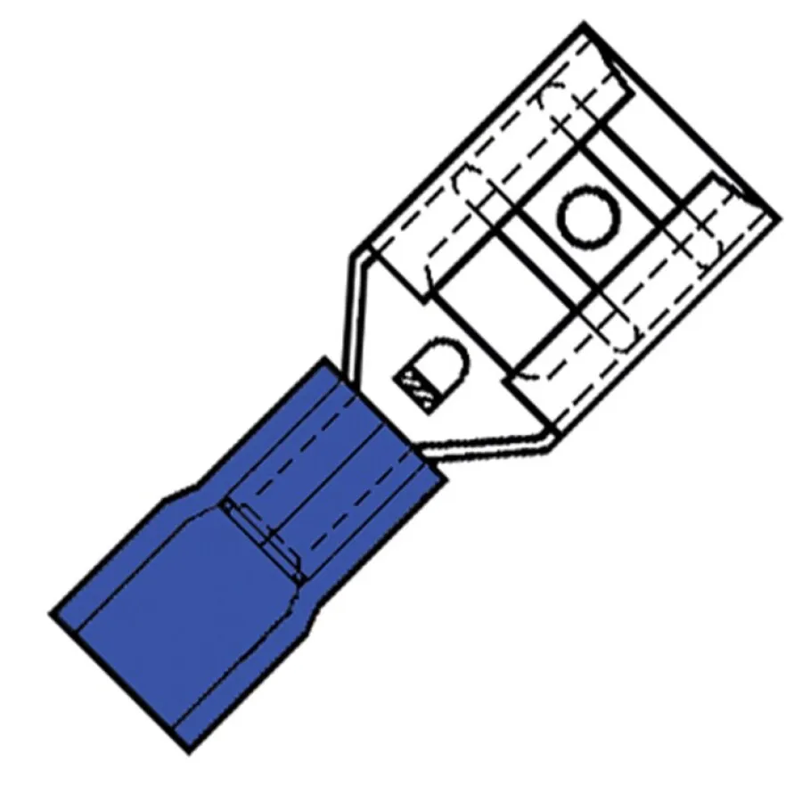 Klemko gedeeltelijk geisoleerde vlakstekerhuls - SP 2507 FL - 27 - 1.04-2.66 mm² - easy entry - blauw
