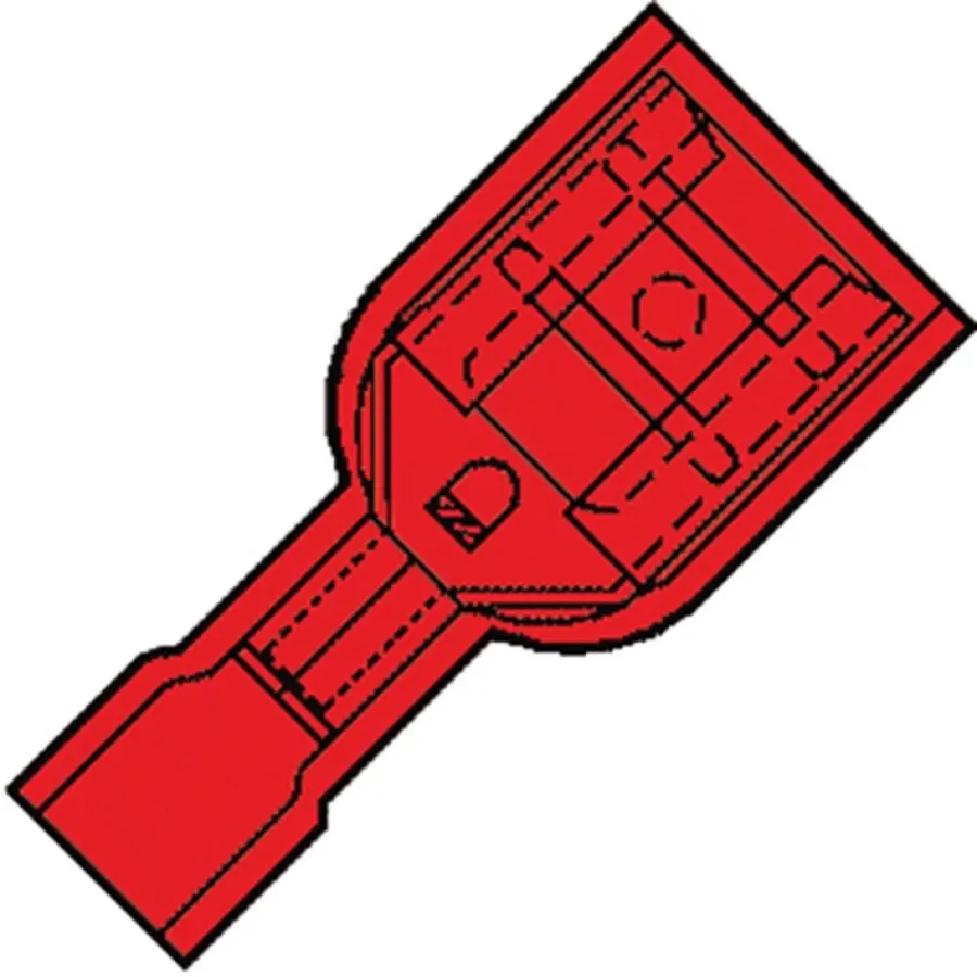 Klemko geisoleerde vlakstekkerhuls - IS 1507 FL-NY - 9.5 - 0.34-1.66 mm² - simpel entry - rood