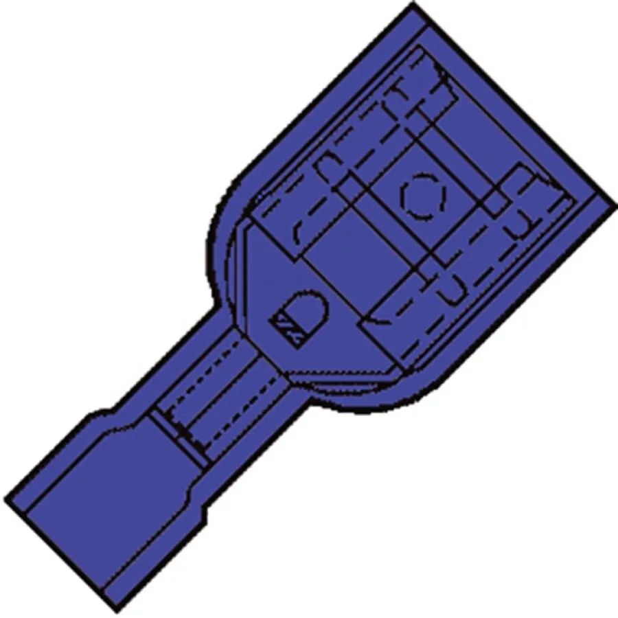 Klemko geisoleerde vlakstekkerhuls - IS 1507 FL-NY - 13.5 - 1.04-2.66 mm² - simpel entry - blauw