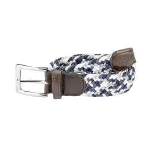 Casual Plaited Belt White/ Grey/ Zeeblauw 39.4"