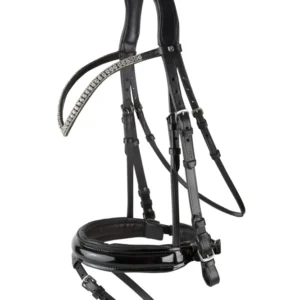 Grayson Anatomic Snaffle Bridle Black/Black P met Twee Sleutelposities