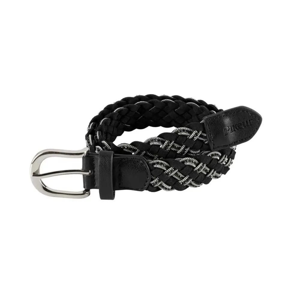 Vlinder Braided Belt Black/Silver 33.5"
