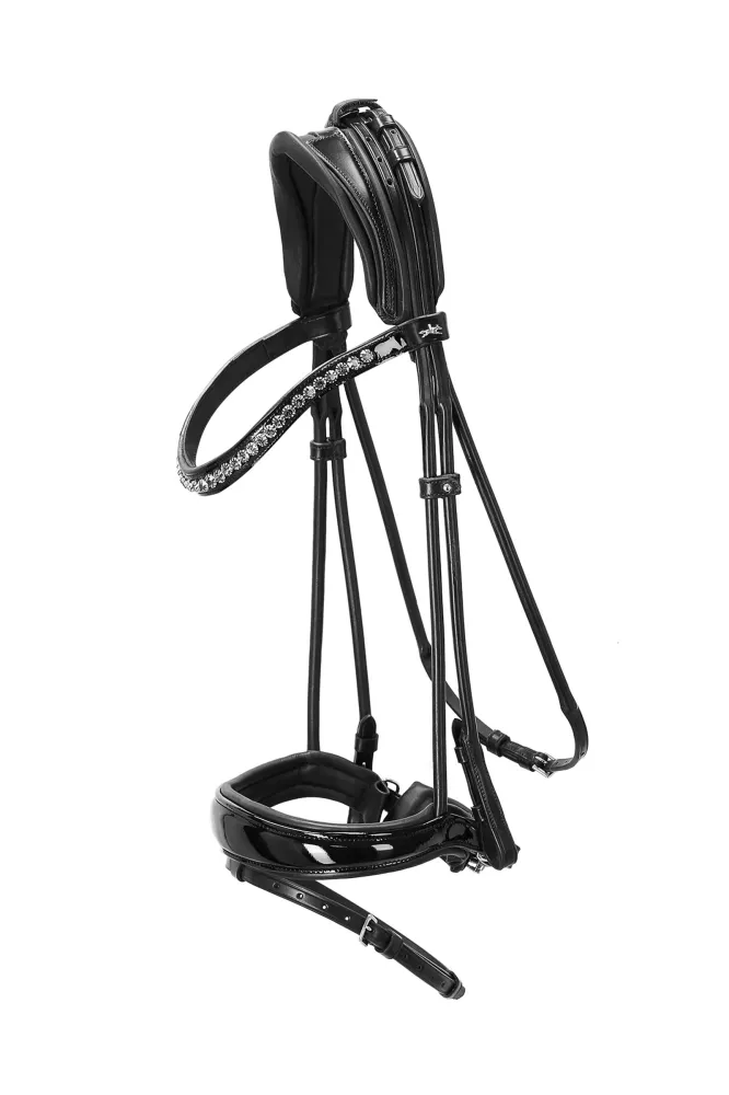 Westminster Bridle black/patent/silver C Set van 10 Stuks