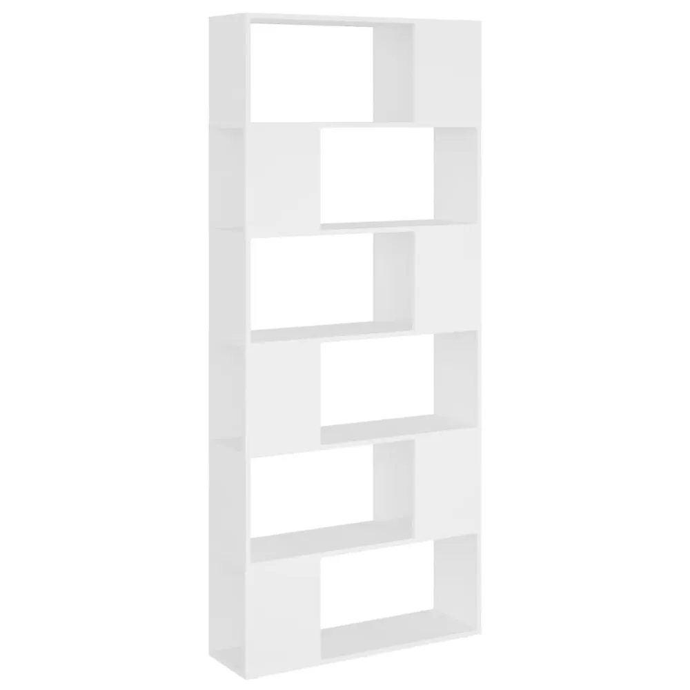 Boekenkast/kamerscherm 80x24x186 cm bewerkt hout wit