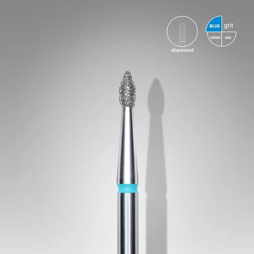 Diamond nail drill bit, “Bud” , 1.8*4.0 mm, Blauw, STALEKS