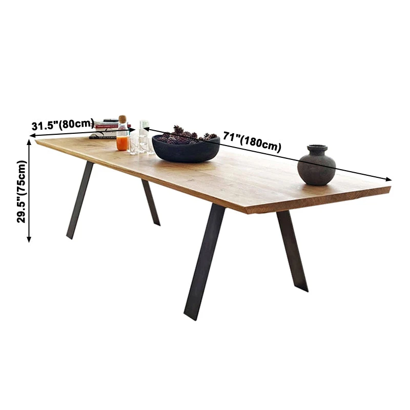 Draadeind Metal Industrial Rectangle Dining Table Uni Wood Top Table 4 Legs 47