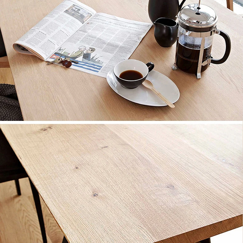 Draadeind Metal Industrial Rectangle Dining Table Uni Wood Top Table 4 Legs 47