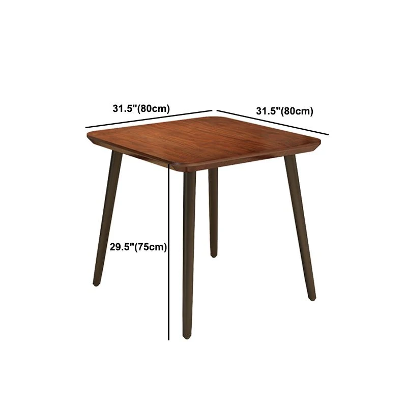Eenkleurig Wood Dining Table Industrial Square Dining Table 4 Legs 23