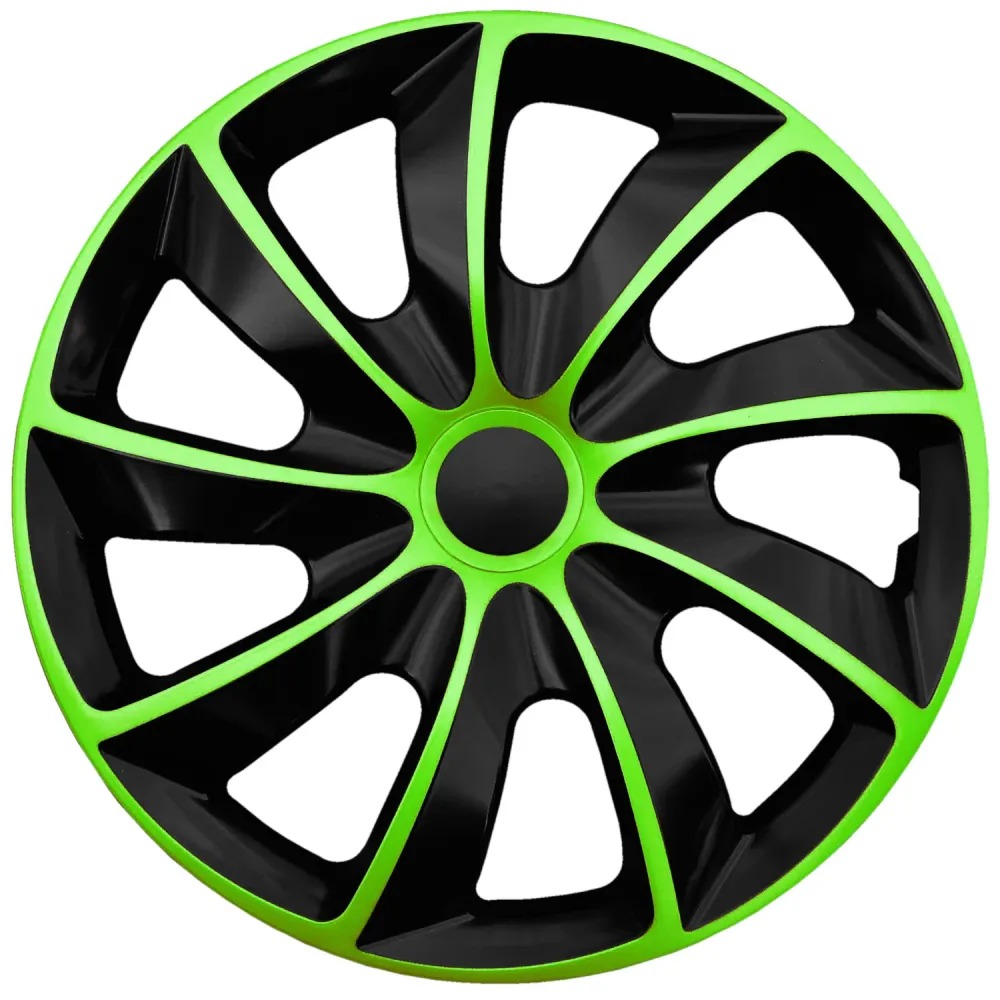 Gegalvaniseerd DIN 933 NRM Quad Bicolour - Wieldoppen 14" - Set van 4 stuks / Kunststof - Groen/Zwart