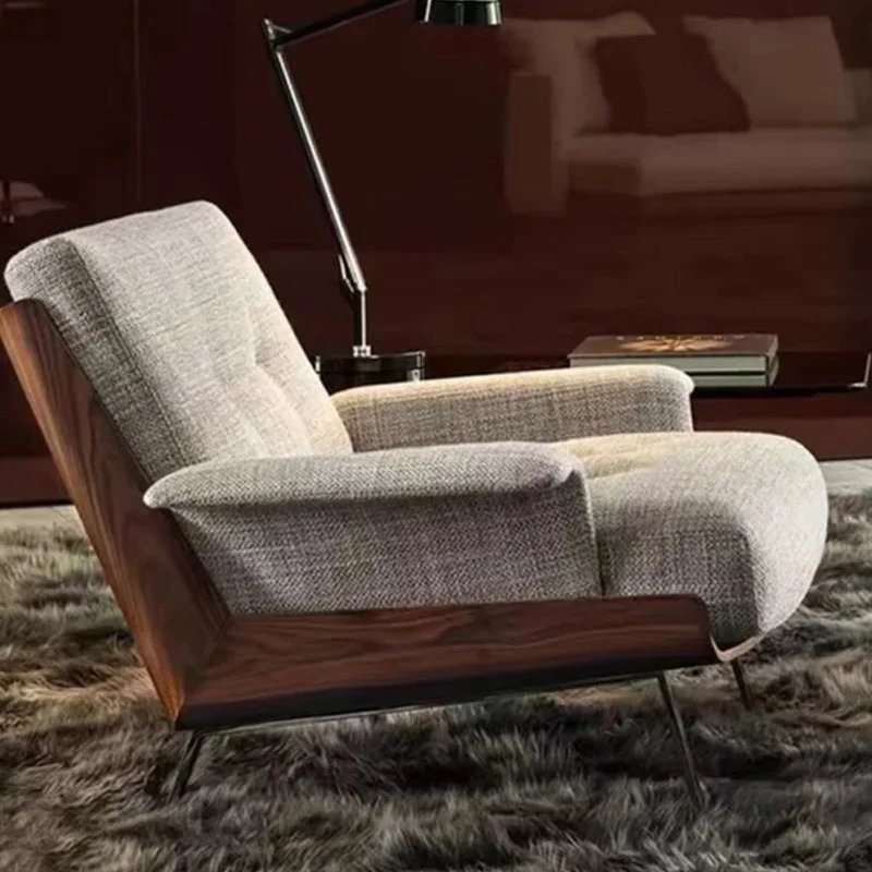 Industrial Lounge Chair Eenkleurig Color Cushion Back Basic Four Leg Reclining Accent Chair