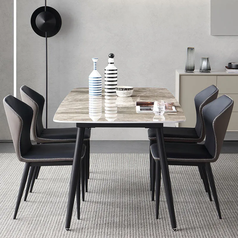 Industrial Sintered Stone Dining Table 4 Legs Metallic Base Rectangle Table Kitchen roestvrij A2/A4 47