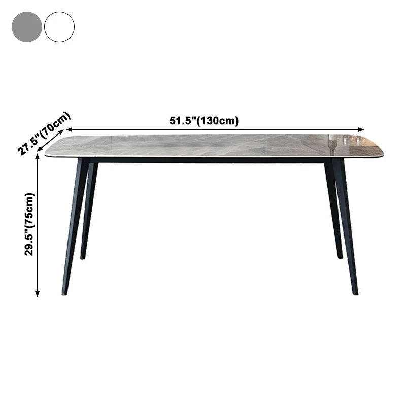 Industrial Sintered Stone Dining Table 4 Legs Metallic Base Rectangle Table Kitchen roestvrij A2/A4 47