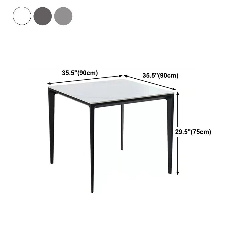 Industrial Style 4 Legs Furniture Stone Square Dining Table Dining Room met T-slot 23