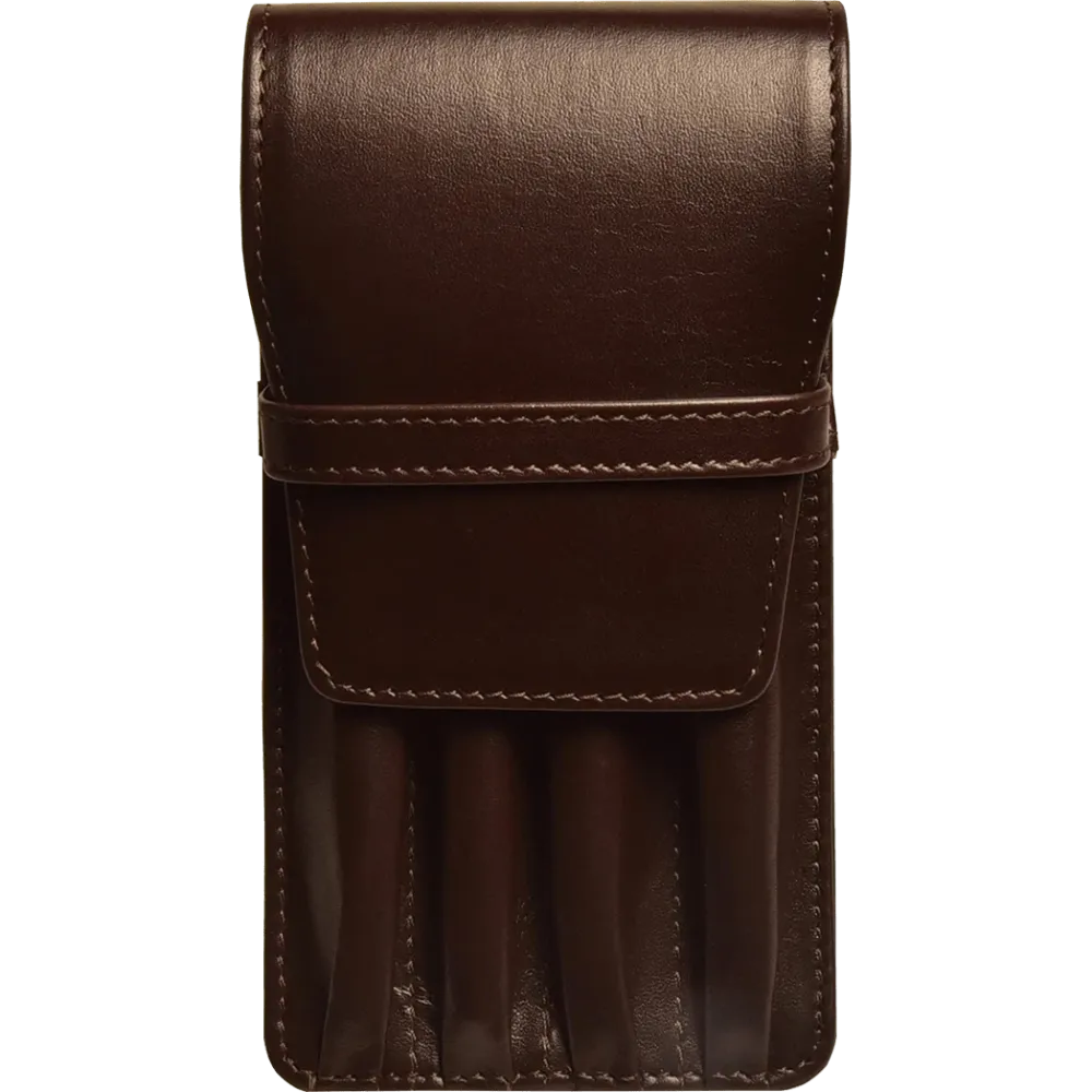 Industrieel Zwaar Belast Aston Leather Taupe Finger Style Quad Pen Case