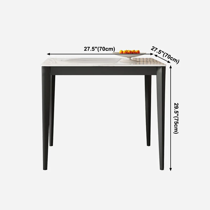 Industrieel Zwaar Belast Sintered Stone Dining Table Industrial Style 4 Legs Base Square Table Dining Room 23
