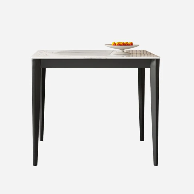 Industrieel Zwaar Belast Sintered Stone Dining Table Industrial Style 4 Legs Base Square Table Dining Room 23