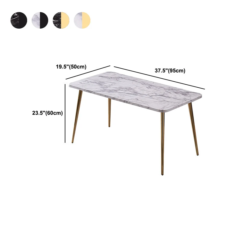 Modern Rectangle Van hout Top Coffee Table 4 Iron Legs 1 Piece met T-slot 37