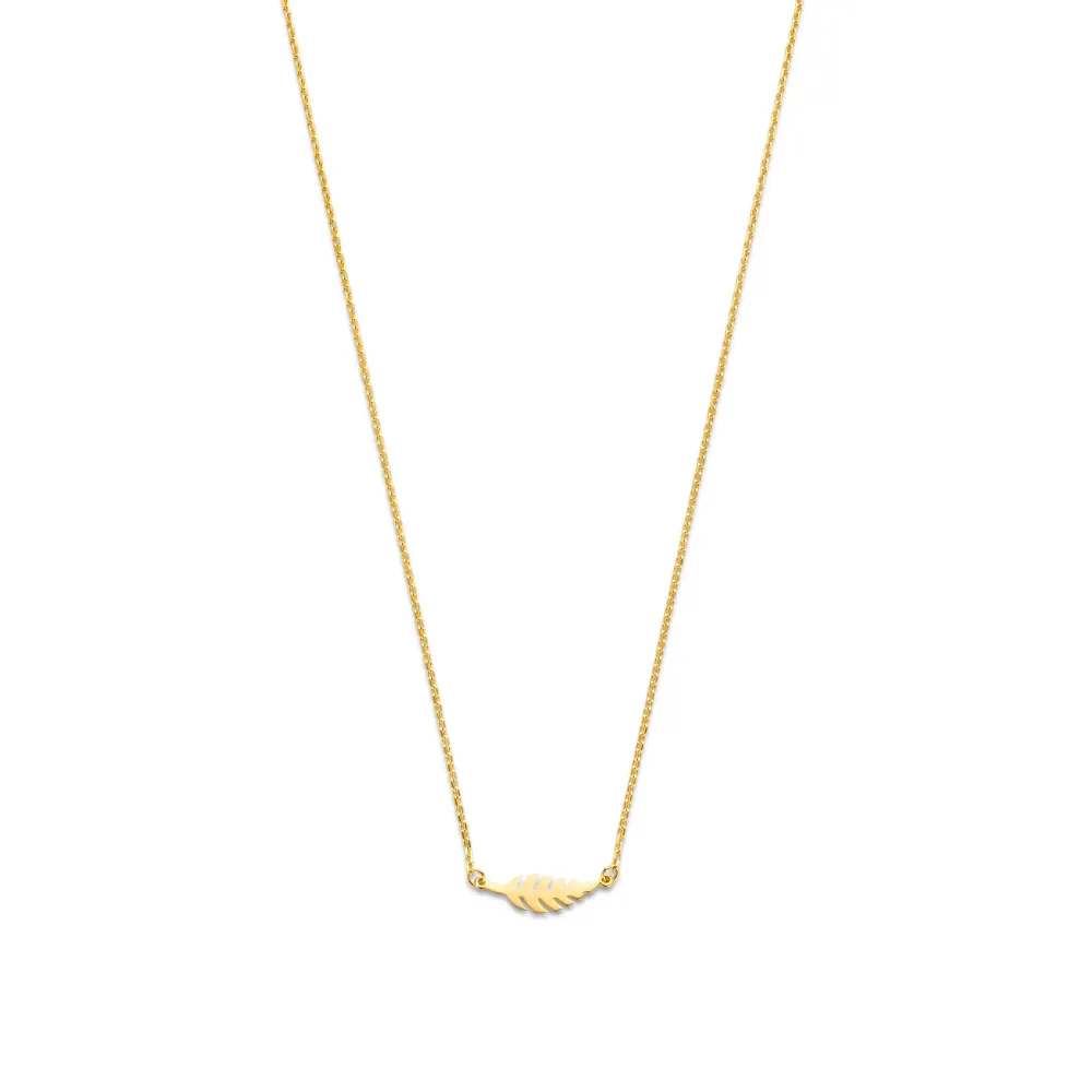 Monceau Giselle 14 karaat gouden ketting met veertje