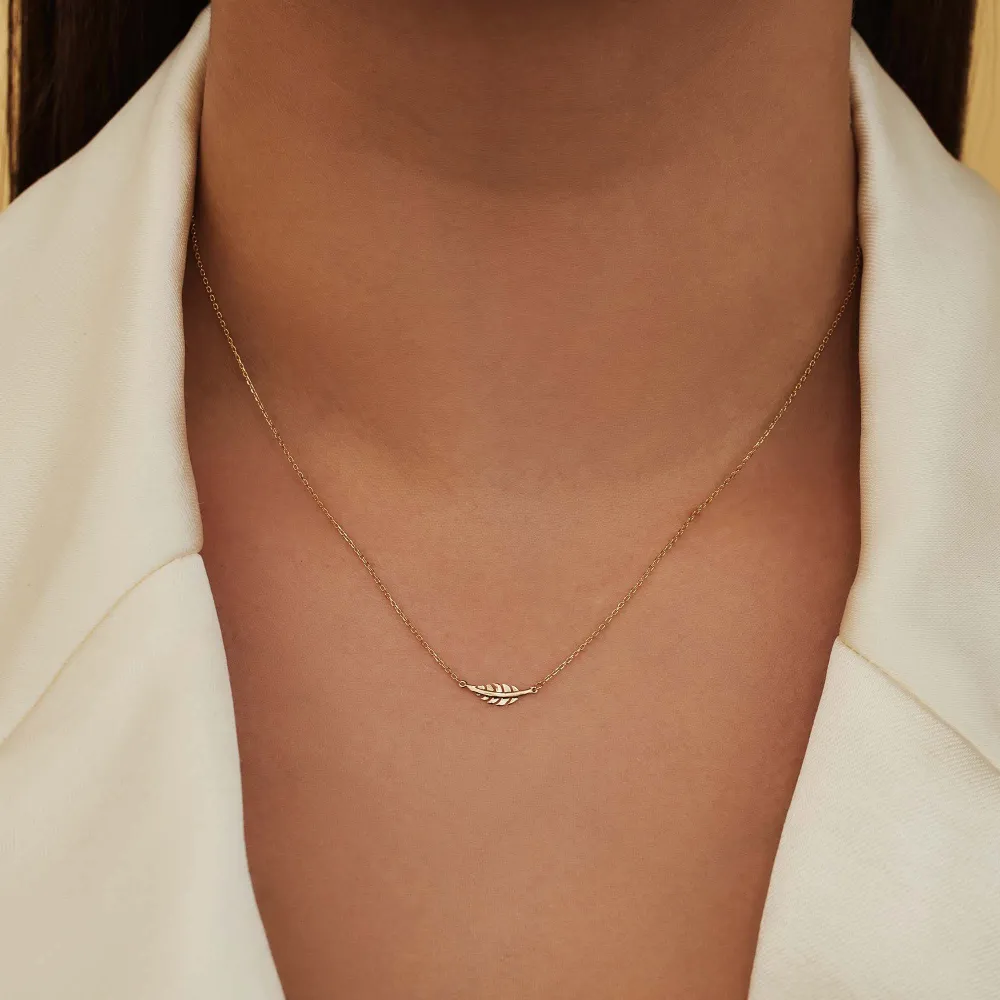 Monceau Giselle 14 karaat gouden ketting met veertje