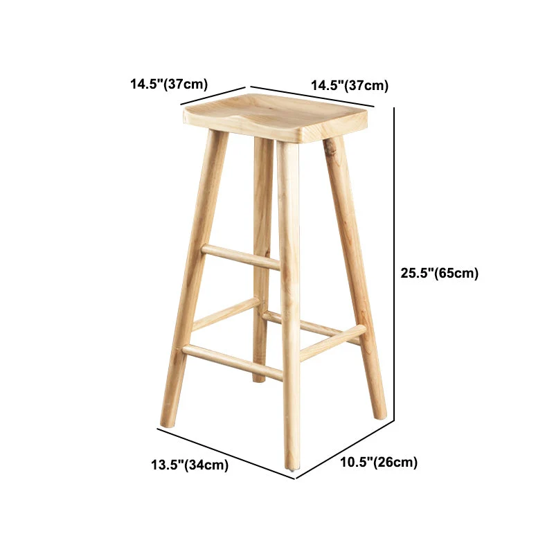 Parkerschroef Industrial Bar and Counter Stool Natuurlijk Finish Stool 4 Legs Brown